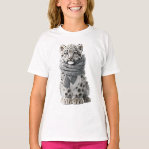 Gemütlicher Schal Schneeleopard-Welpe Kinder T-Shirt