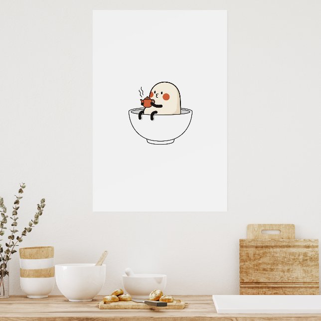Gemütlicher Schalen-Kumpel Druck Poster (Küche)