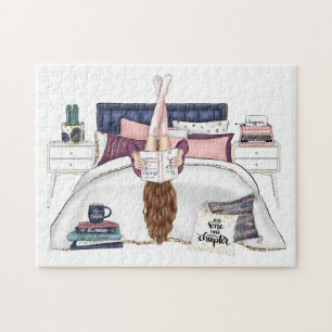 Gemütlicher Schlafzimmervorraum Reading Scene Artw Puzzle