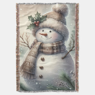 Gemütlicher Schneemann Weihnachten Decke