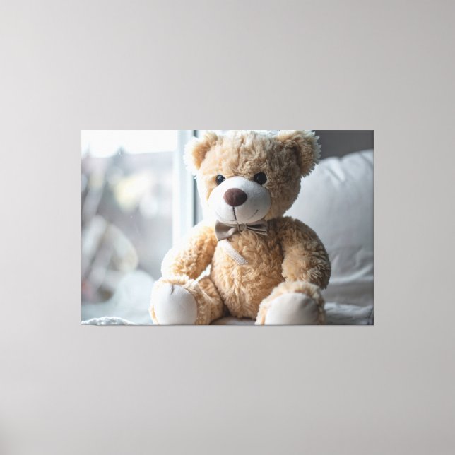 Gemütlicher Sitzender Teddybär Leinwanddruck (Vorderseite)
