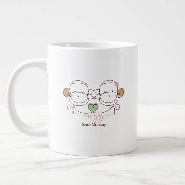 Gemütlicher Sockenaffe  Jumbo-Tasse (Links)