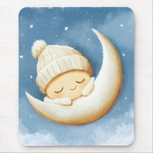 Gemütlicher Strick Nickerchen Cresent Moon Mousepad