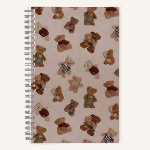 Gemütlicher Strick Teddy Bären Parade Muster Notizbuch