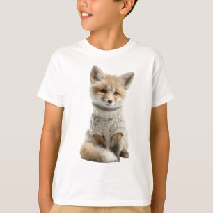 Gemütlicher Strickpullover Fuchs Kinder T-Shirt