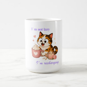 Gemütlicher süßer dreifarbiger Katzenkaffee - Ich Kaffeetasse