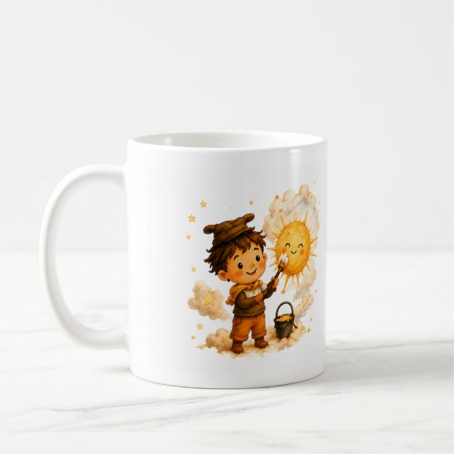 Gemütlicher Süßer Sonnen-Workshop-Kaffeebecher Kaffeetasse (Links)