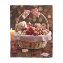 Gemütlicher Teddy-Rosen-Korb Romantischer Valentin
