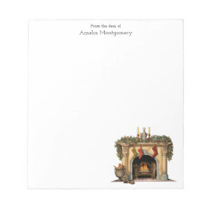 Gemütlicher Viktorianischer Kamin Weihnachten Notizblock