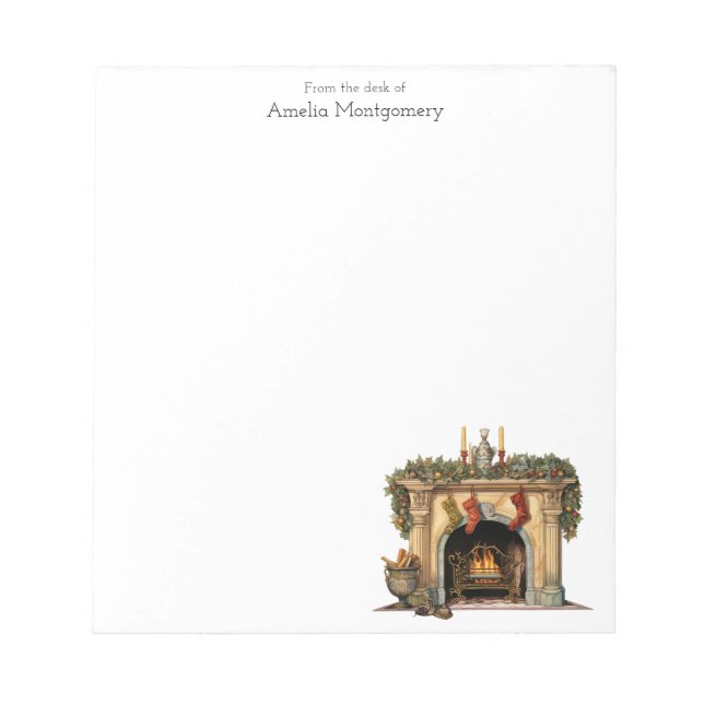 Gemütlicher Viktorianischer Kamin Weihnachten Notizblock (Vorderseite)