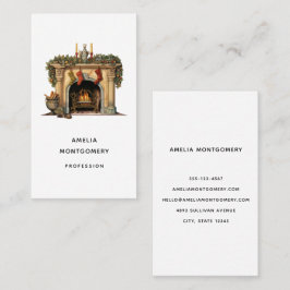 Gemütlicher Viktorianischer Kamin Weihnachten Visitenkarte