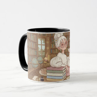 Gemütlicher Vintage-Bibliotheksbecher Tasse