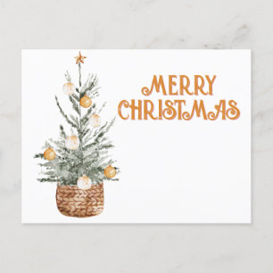 Gemütlicher vintage Weihnachtsbaum Feiertagspostkarte