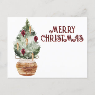 Gemütlicher vintage Weihnachtsbaum Feiertagspostkarte
