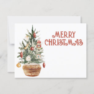 Gemütlicher vintage Weihnachtsbaum Postkarte