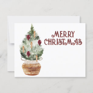 Gemütlicher vintage Weihnachtsbaum Postkarte