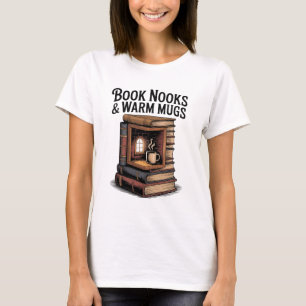 Gemütlicher Vintager Buchnook mit warmem Wasser T-Shirt