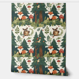 Gemütlicher Wald-Pilz und Wildlife Peel and Stick Tapete