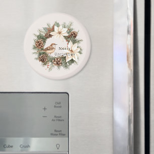 Gemütlicher warmer Weihnachten Weihnachtsstern Tan Magnet