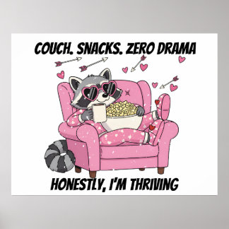 Gemütlicher Waschbär Valentinstag Poster - Schlafa