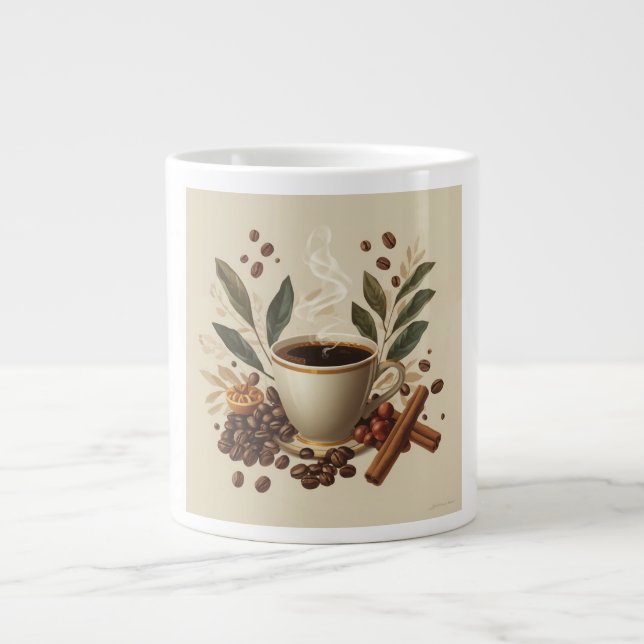 Gemütlicher Wasserfarben-Kaffeebecher Jumbo-Tasse (Vorderseite)