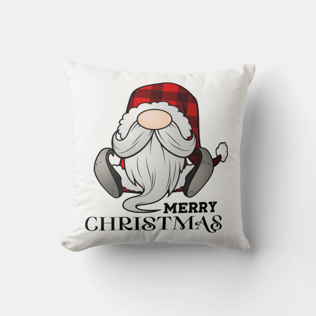 Gemütlicher Weihnachts-Gnom Kissen (Vorderseite)