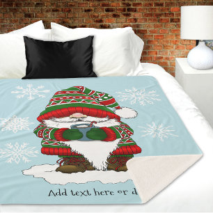Gemütlicher Weihnachts-Gnom Rot Grün Winter  Niedl Sherpadecke