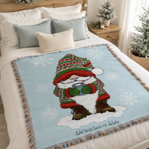 Gemütlicher Weihnachts-Gnom Rot Grün Winter Niedli Decke