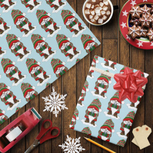 Gemütlicher Weihnachts-Gnom Rot Grün Winter Niedli Geschenkpapier