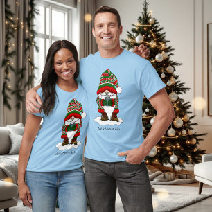 Gemütlicher Weihnachts-Gnom Rot Grün Winter Niedli T-Shirt