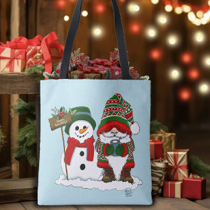 Gemütlicher Weihnachts-Gnom Schneemann Winterfeier
