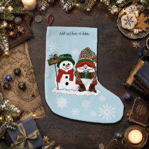 Gemütlicher Weihnachts-Gnom Schneemann Winterurlau Kleiner Weihnachtsstrumpf