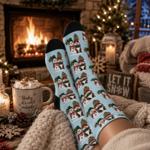 Gemütlicher Weihnachts-Gnom Schneemann Winterurlau Socken