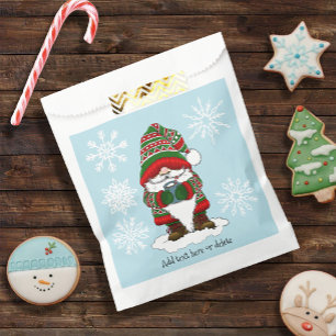 Gemütlicher Weihnachts-Grün-Rot-Gnom Winter Niedl Geschenktütchen