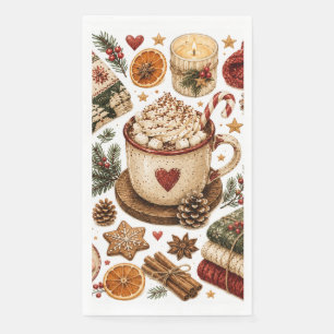 Gemütlicher Weihnachts-Heiße-Schokolade-Winter-Hyg Serviette