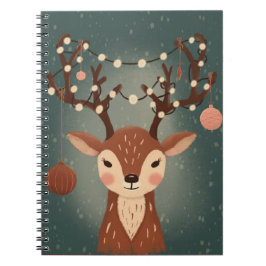 Gemütlicher Weihnachts Hirsch mit Ornamenten und L Notizblock