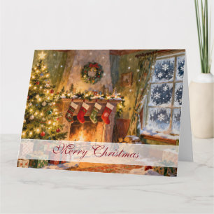 Gemütlicher Weihnachts-Kaminzauber Karte