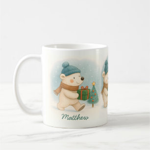Gemütlicher Weihnachts-Tiere personalisierbarer Ka Kaffeetasse