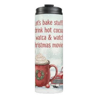 Gemütlicher Weihnachtsback- und Film-Tag Thermosbecher