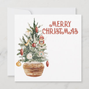 Gemütlicher Weihnachtsbaum Feiertagskarte