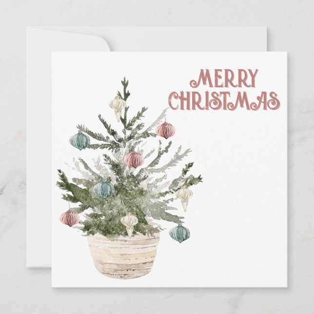 Gemütlicher Weihnachtsbaum Feiertagskarte (Vorderseite)