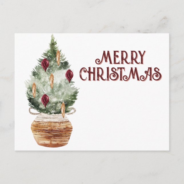 Gemütlicher Weihnachtsbaum Feiertagspostkarte (Vorderseite)