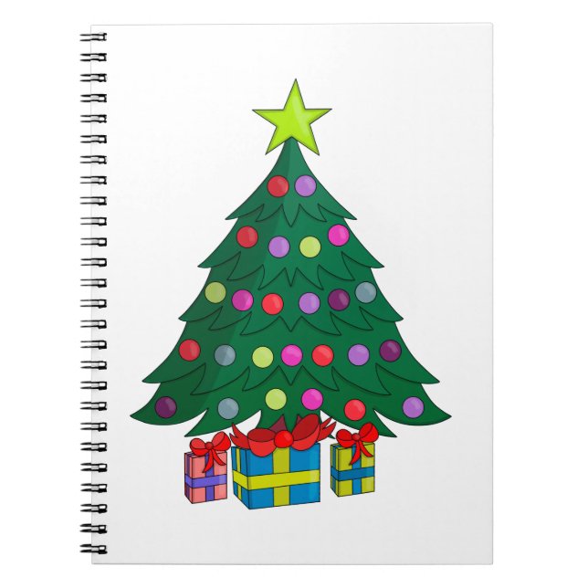 Gemütlicher Weihnachtsbaum Notizblock (Vorderseite)