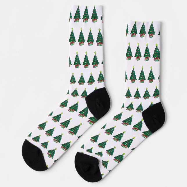 Gemütlicher Weihnachtsbaum Socken (Linkes Detail)