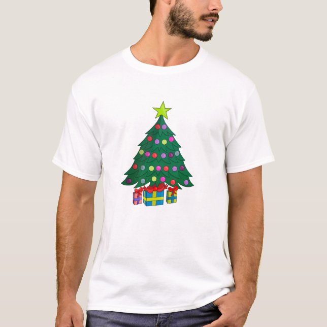Gemütlicher Weihnachtsbaum T-Shirt (Vorderseite)