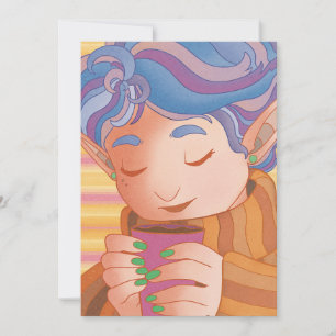 Gemütlicher Weihnachtself Feiertagskarte