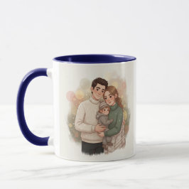 Gemütlicher Weihnachtsfamilienbecher – Personalisi Tasse