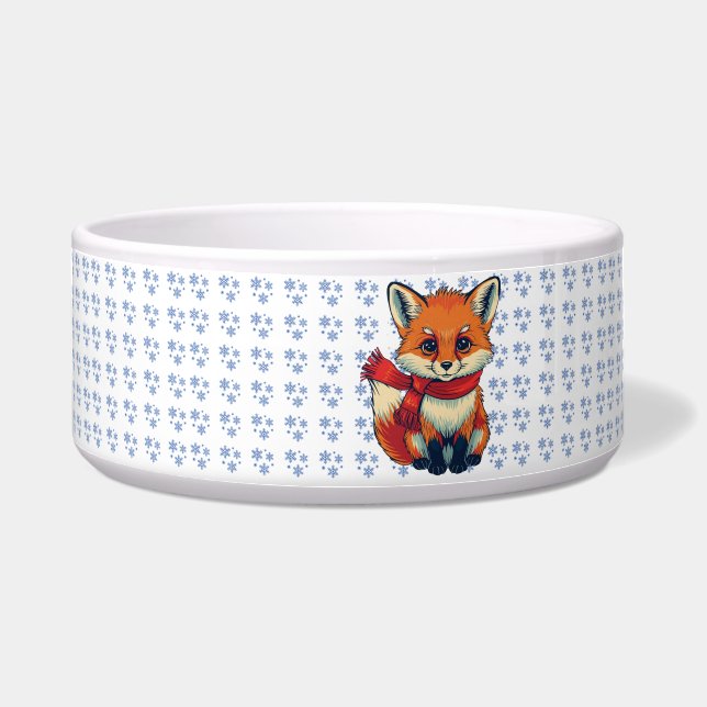 Gemütlicher Weihnachtsfuchs Keramik Haustier Schüs Napf (Vorderseite)