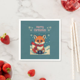 Gemütlicher Weihnachtsfuchs-Papiernapkin Serviette