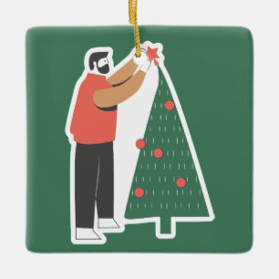 Gemütlicher Weihnachtsgeschmack Keramikornament